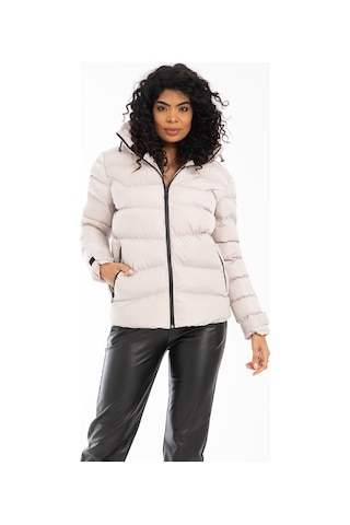 Kadın Taş Içi Polarlı Kürklü Kapüşonlu Su Geçirmez Rüzgara Dayanıklı Şişme Kışlık Mont Taş