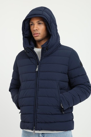 Dufy Erkek Slim Fit Kapüşonlu Lacivert Mont-25293
