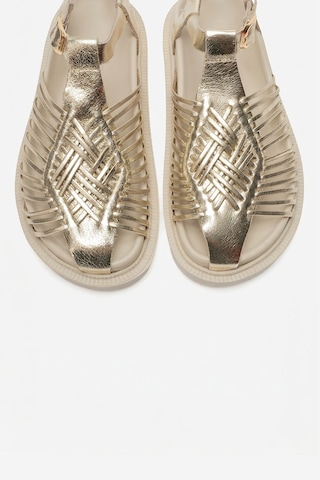 Luvi Shoes Thames Altın Hakiki Deri Kadın Sandalet