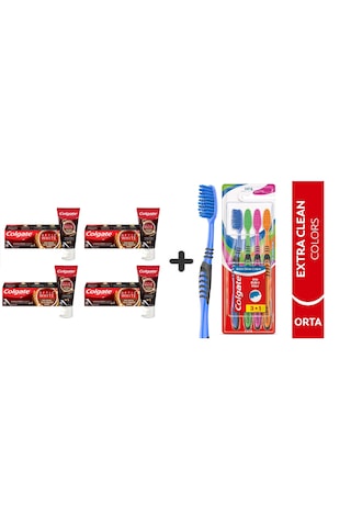 Colgate Optic White Kahve, Çay Tütün Kullanan Için Diş Macun 125ml 4 Ad + Extra Clean Diş Fırçası3+1 Beyazlık