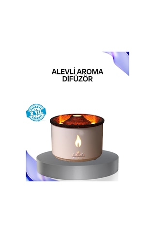 Volkan Efektli Aroma Difüzörü Sessiz Çalışma, Otomatik Kapanma Ve Led Işık