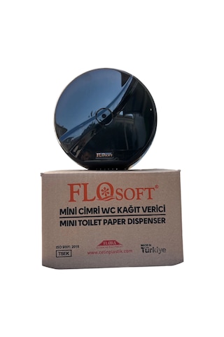 Flosoft Mini Cimri Tuvalet Kağıdı Aparatı Siyah F096s