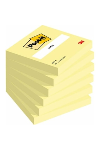 3m Post-ıt 654 76mm 76mm 100 Yaprak Sarı Not Kağıdı 6 Paket