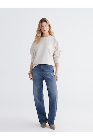 Lcw Comfort Bej Bisiklet Yaka Kadın Sweatshirt