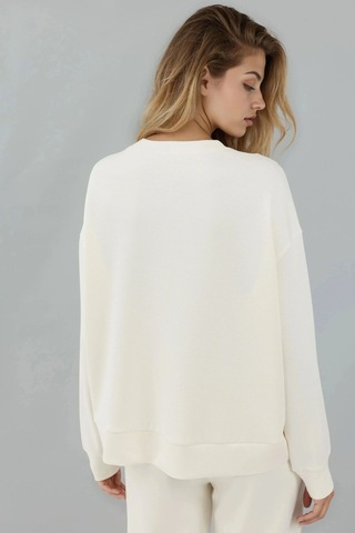 Hiccup Modal Dokunuşlu Basic Sweatshirt Fildişi Doğal