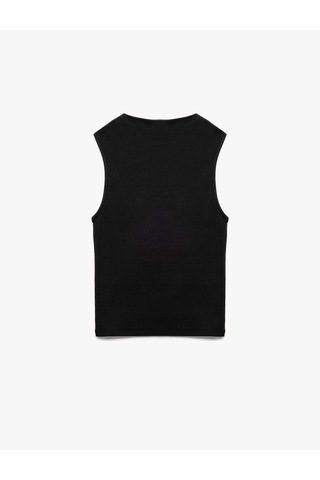 Koton Modal Karışımlı Slim Fit Dik Yaka Uzun Kollu Tişört Siyah 7wal10144ık