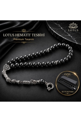 Dark Noble Ultra Premium Tesbih Kalın Taneli Hematit Erkek Tesbihi Gümüş