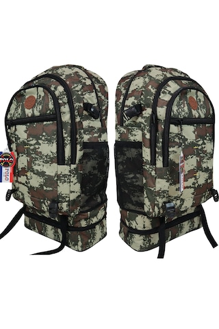 Season Mountaıner 90 Litre Körüklü Dağcı Unisex Sırt Çantası Büyük Hacimli Kamp & Outdoor Çanta Kamuflaj