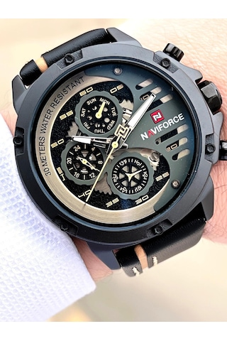 Naviforce Deri Kordon İç Fonksiyonları Aktif 3 Atm Suya Dayanıklı Erkek Kol Saati E.nvf.k.9110as