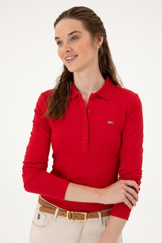 U.S. Polo Assn. Kadın Kırmızı Basic Polo Yaka Sweatshırt 50313593-VR030