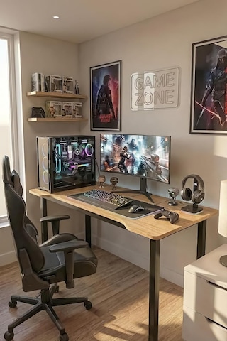 100 Çam Oyun Çalışma Masası Gaming Masa Ofis Masası 9111 Çok Renkli