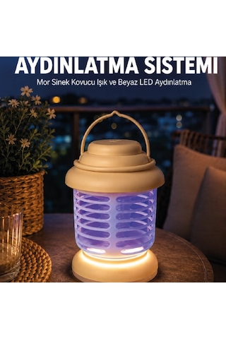 Çift Renkli Led Aydınlatmalı Taşınabilir Sinek Kovucu Lamba