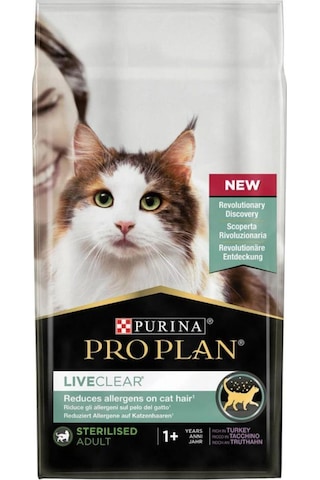 Purina Pro Plan Liveclear Hindili Kısırlaştırılmış Yetişkin Kedi Maması 7 KG Purina Pro Plan Liveclear Hindili Kısırlaştırılmış Yetişkin Kedi Maması 7 KG