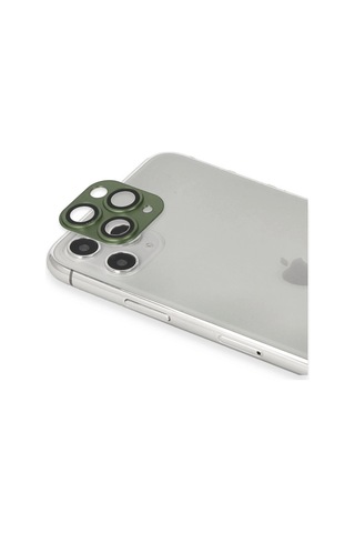 Apple iPhone Uyumlu, 11 Pro Max Pers Alüminyum Kamera Lens - Yeşil Metalik