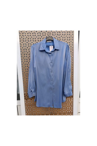 Çınar Boutique Rahat Kalıp Işıltılı Gömlek-mavi - Xxl Mavi Mavi Çınar Boutique Rahat Kalıp Işıltılı Gömlek-mavi - Xxl Mavi Mavi