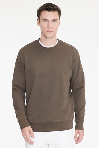 Ac&Co / Altınyıldız Classics Erkek Hakı Pamuklu Standart Fit Normal Kesim 2 İplik Bisiklet Yaka Sweatshirt Haki
