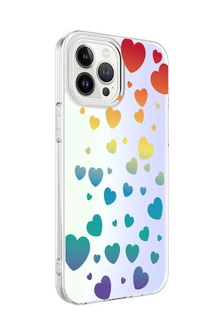 Apple Uyumlu iPhone 13 Pro Uyumlu Zore M-blue Desenli Kılıf-heart No3 Heart No3 -