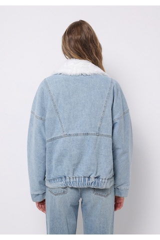 Colins Oversize Fit Fermuarlı Astarsız Kadın Mavi Ceket Cl1076057 Q1.v1 Dn44489 Denim