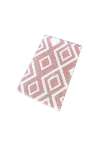 Jassrug Royal Kaymaz Taban Banyo Halısı 50x80 Karo Pudra Pudra
