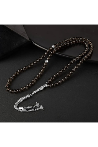 Sertifikalı Dumanlı Kuvars Doğal Taş Tesbih 99luk 6mm