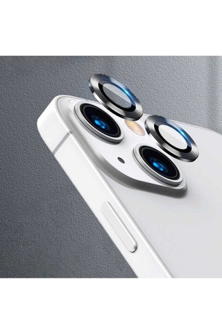 Apple Uyumlu iPhone 13 Zore Cl-04 Kamera Lens Koruyucu Gri