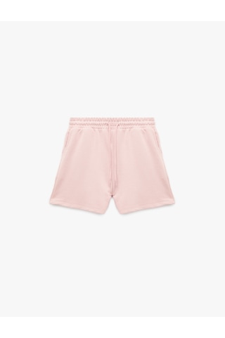 Koton Cepli Beli Bağcıklı Pamuklu Slim Fit Mini Şort Pembe 6sal40004ık Gül