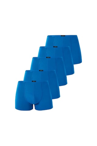 Floranova Delux Serisi Hediye Düz Nefes Alan Erkek İnce Bel Lastikli Bambu Boxer Mavi 5'li Paket Saks