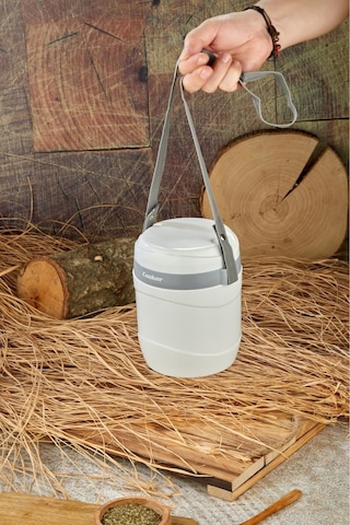 Cooker 3146 Gri Lüx 1,2 Litre Çelik Hazneli 3'lü Yemek Termosu