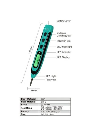 Ten, Proskit Nt-305n Dijital Voltaj Test Kalemi Ac/dc Gerilim Ölçer Elektrik Kontrol Kalemi