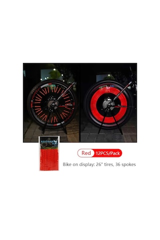 Ftt-kırmızı-bisiklet Gövde Yansıtıcı Etiket Gece Güvenlik Izgarası Şerit Uyarı Mtb Scooter Kask Etiket Bandı Bisiklet Tekerleği Konuşmacı Yansıtıcı Kırmızı