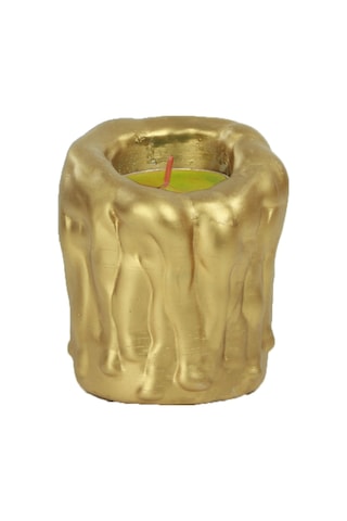 Mumluk Şamdan Tealight Mum Uyumlu Orta Erimiş Mum Model - Altın