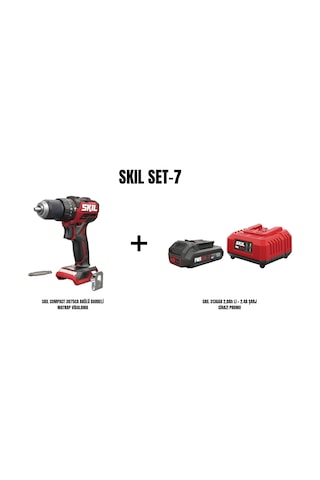 Skil Set-7 Skil Compact 3075CA Akülü Darbeli Matkap Vidalama + Skil 3136AA 2AH Li + 2.4A Şarj Cihazı Promo