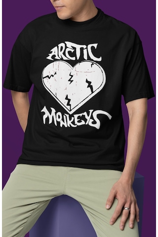 Sevbano Arctic Monkeys Baskılı Unisex Oversize Efsane Müzik Grubu Tişört Siyah