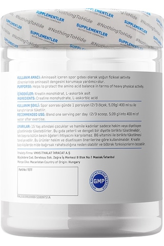 Supplementler Micronized Creatine 255 Gr Aromasız Aromasız