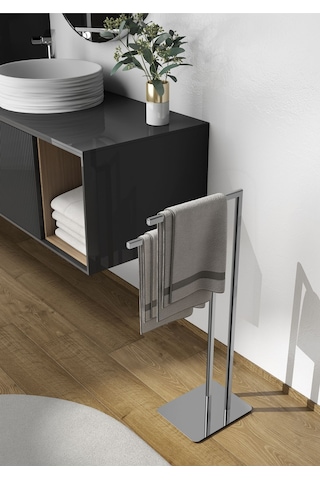 Felix Ayaklı Havluluk, İkili, 20xh77.8x39.2cm - Krom Krom