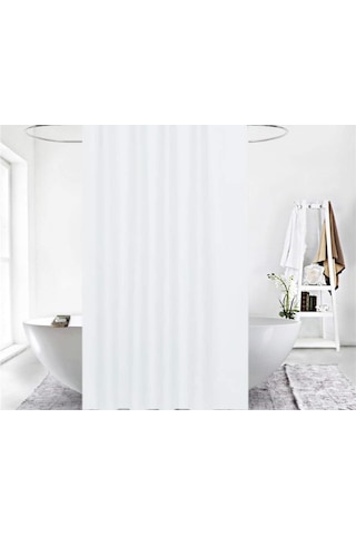 Zethome Jackline Banyo Duş Perdesi 0010 Beyaz Tek Kanat 1X180X200 Beyaz