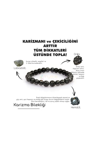 Mystic Energy Doğal Taş Erkek Karizma Tılsım Bilekliği Çok Renkli