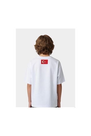 Alglıfe Ay Yıldız Milli Takım Taraftar Çocuk Tişört - Beyaz Soft %100 Pamuk
