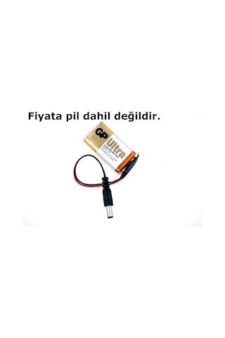 9v Yassı Pilden Elektrik Alma Soketi 2,1mm Erkek Dc Jaklı