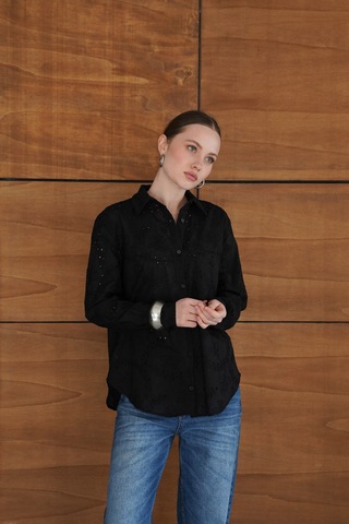 Verymoda Kordeneli Gömlek - F2079 SİYAH