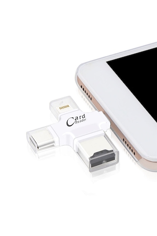 4419 Lightning Type C 3.1 Micro Usb Tf Kart Okuyucu Apple Uyumlu iPhone Otg Çe