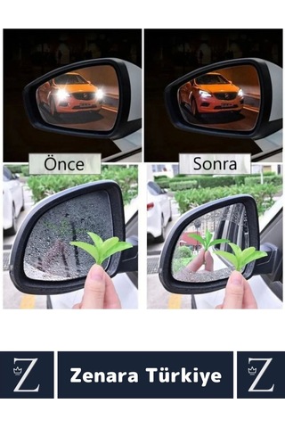 Uzun Ömürlü Sonbahar Kış Araç Görüş Koruma Montajsız Yan Ayna Yağmur Kaydırıcı Cam Film 1 Çift