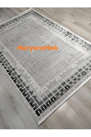Quka Halı Istanbul %100 Akrilik 160x230 Cm Modern Halı Siyah - Gri