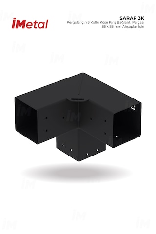 Sarar 85 X 85 Mm Ahşaplar İçin 3 Yollu Köşe Bağlantısı