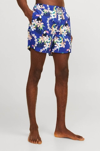 Jack & Jones Jpstfıjı Jjswım Aop Ss24 Mavi Erkek Deniz Şortu 000000000101961752