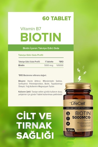 Lifecell Biotin 5000 Mcg 60 Tablet