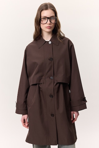 Bel Ayarlamalı Hafif Trençkot Çikolata Çikolata Kahverengi