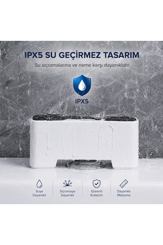 Coofbe Temassız Sensörlü Otomatik Tuvalet Sifonu Klozet Rezervuar Aparatı Ipx5 1200mah Şarjlı Klozet Rezervuar Sifonu Beyaz