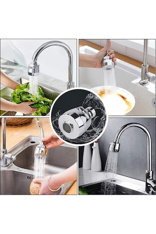 Ayt Sunup Sn-27114 2 Kademeli Su Tasarruflu Musluk Başlığı 360 Derece 80x52x22mm