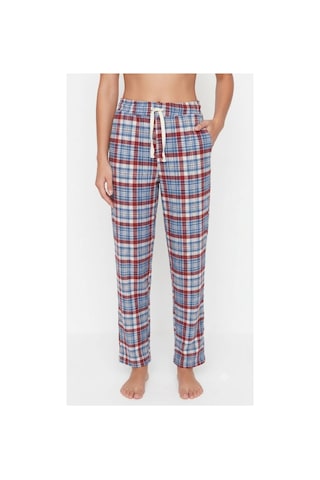 Yasar Underwear Kadın Pijama Altı %100 Pamuklu Ekose Desenli Cepli Ve Bağcıklı Çok Renkli Çok Renkli
